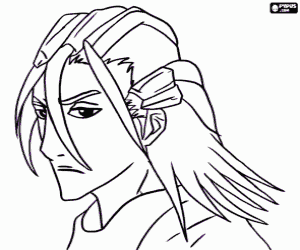 Byakuya Kuchiki, een Bleach karakter kleurplaat