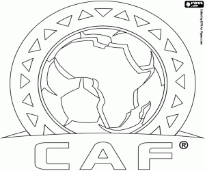 CAF-logo, voetbal in Afrika kleurplaat