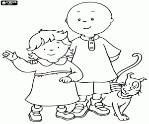Caillou, Rosie en Gilbert kleurplaat
