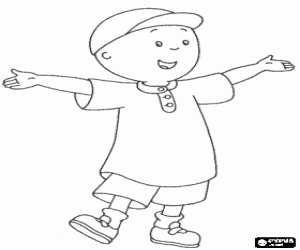 Caillou met zijn Baseballpet kleurplaat
