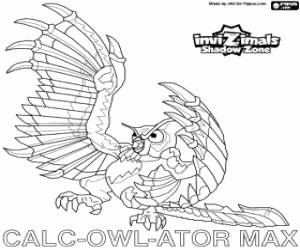 Calc-Owl-Ator Max, Invizimals Shadow Zone kleurplaat
