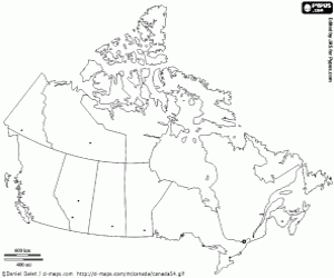 Canada kaart kleurplaat