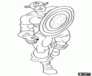 Captain America, superheld kleurplaat