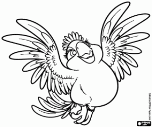 Carla, de oudste dochter van Blu en Jewel kleurplaat