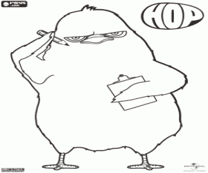 Carlos het kuiken met papier en potlood kleurplaat