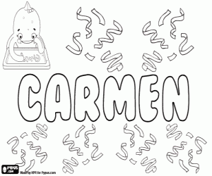 Carmen, meisjesnaam kleurplaat