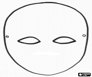 Carnaval masker voor het decoreren kleurplaat