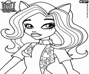 Catrine DeMew, een Monster High studentin kleurplaat