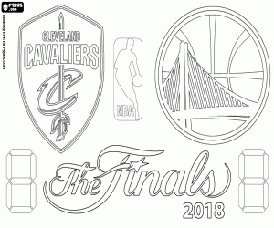 Cavaliers vs Warriors, 2018 NBA Finals kleurplaat
