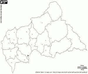Centraal-Afrika kaart kleurplaat