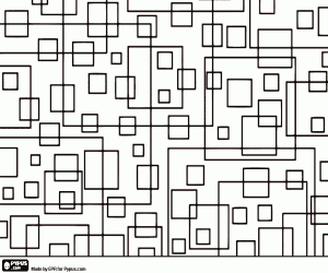 Chaotische patroon met vierkantjes kleurplaat