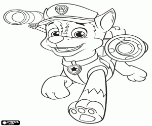 Chase, de hond politie van Paw Patrol kleurplaat