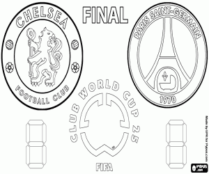 Chelsea vs. PSG, WK-finale 2025 kleurplaat