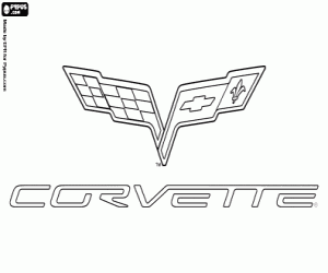 Chevrolet Corvette logo kleurplaat