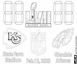Chiefs vs Eagles, Super Bowl 2023 kleurplaat