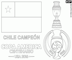 Chili, kampioen Copa America 2016 kleurplaat