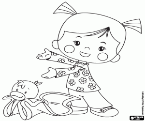 Chloe en de eend deken kleurplaat