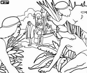 Christoffel Columbus ontscheping kleurplaat