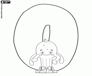 Het cijfer nul en Pypus de octopus kleurplaat