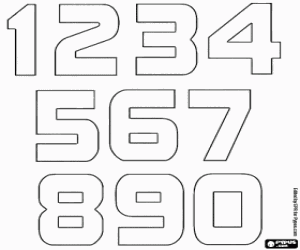 Cijfers van 1 tot 9 en 0 kleurplaat