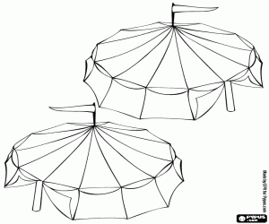 Een circus gezien van buiten kleurplaat