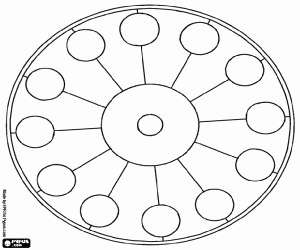 Cirkelmandala met cirkels kleurplaat
