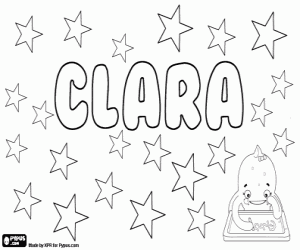 Clara, meisjesnaam kleurplaat