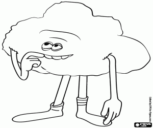 Cloud Guy, een personage van Trolls kleurplaat