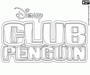 Club Penguin logo kleurplaat