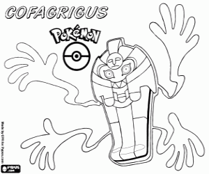 Cofagrigus, een pokemon kleurplaat