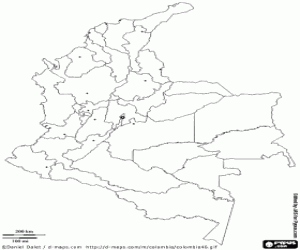 Colombia kaart kleurplaat