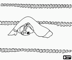 Een competitie zwemmen kleurplaat