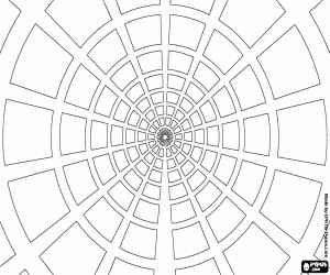 Concentrisch patroon in perspectief kleurplaat