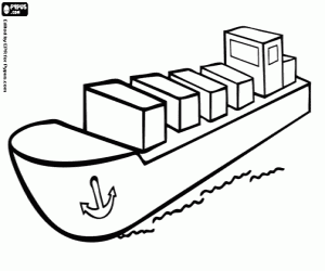 Containerschip kleurplaat