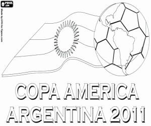 Copa America Argentinië 2011 Logo kleurplaat