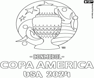 Copa America USA 2024 logo kleurplaat