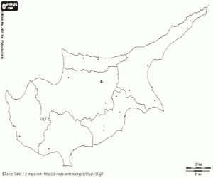 Cyprus kaart kleurplaat