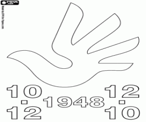 Dag van de rechten van de mens kleurplaat