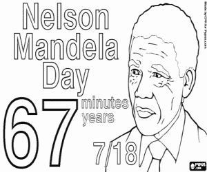 Dag van Nelson Mandela kleurplaat