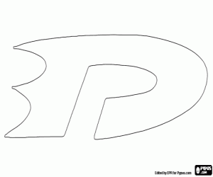 Danny Phantom D logo kleurplaat