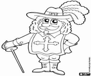 D'Artagnan, de bekendste musketier kleurplaat