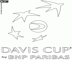 Davis Cup en BNP Paribas logo kleurplaat
