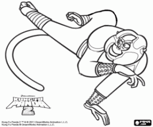 De acrobatische Meester Monkey kleurplaat