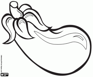 De aubergine is paars gekleurde kleurplaat