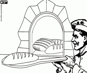 De bakker en de broodoven kleurplaat