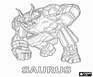 De Bakugan triceratops, Saurus kleurplaat