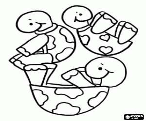 De balancering van de schildpadden kleurplaat