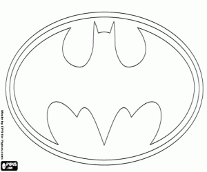 De Batman logo kleurplaat