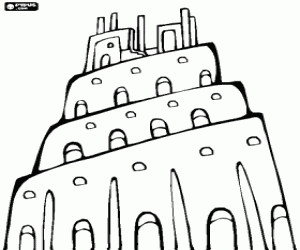 De bijbelse toren van Babel kleurplaat