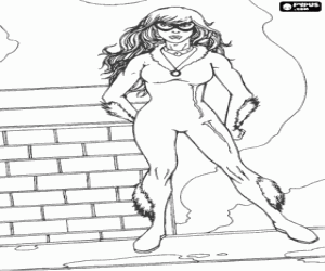 De Black Cat, een personage kleurplaat